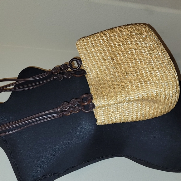 🤎HP🤎Croft & Barrow Straw Shoulder Purse🤎 - Picture 2 of 8